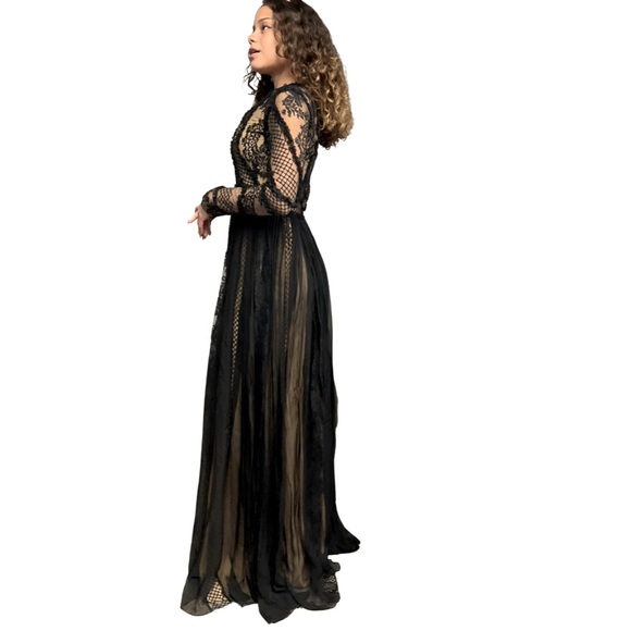 ZUHAIR MURAD silk & lace long dress red carpet - Picture 1 of 6